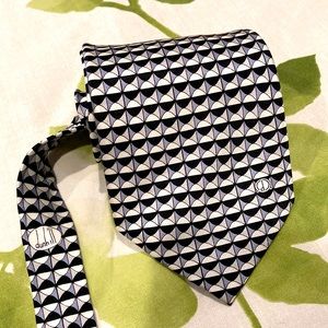 LNWOT Alfred Dunhill Glossy Othello Color Theme Pure Silk Tie Made In Italy